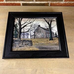 Billy Jacobs Stone Cottage Art Print Wood Frame Ready To Hang 10.75” x 12.75”